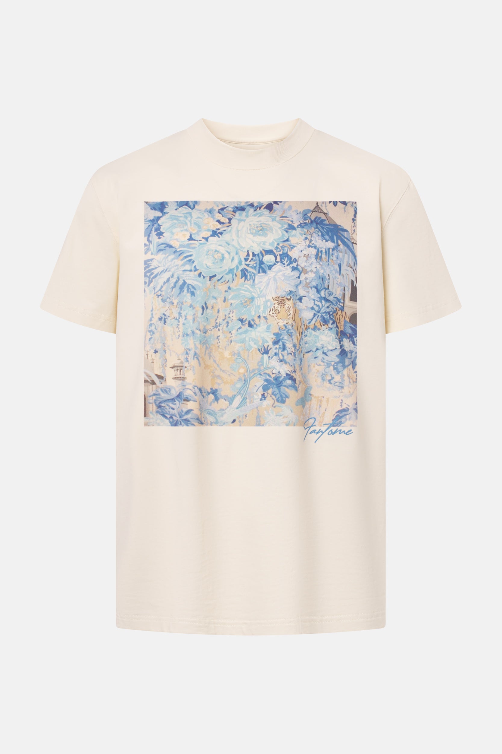 FLORAL BLEU COTTON T-SHIRT