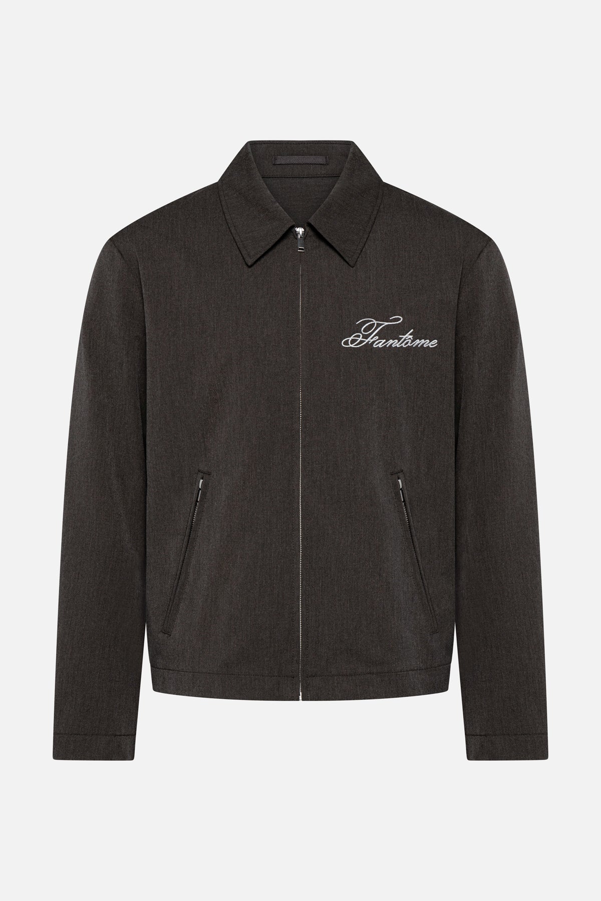 Grafietkleurige jas met rits